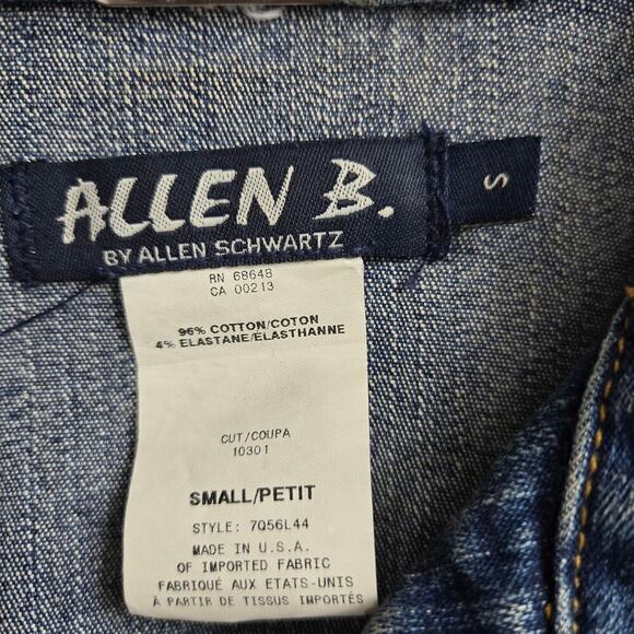 Vintage Y2K Allen B. Denim Jacket Womens S Blue Distressed Embellished - Picture 5 of 11